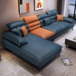 Faux Leather Contemporary L-Shape Sectional for Living Room and Apartment Dark Blue-Orange Left Clearhalo 'furn' 'furn_sectionals' 'Furniture' 'furniture_sectionals' 'kitchen' 'kitchen_sectionals' 'Living Room Furniture' 'Sectionals' 4821826