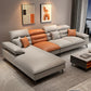 Faux Leather Contemporary L-Shape Sectional for Living Room and Apartment Beige Orange Left Clearhalo 'furn' 'furn_sectionals' 'Furniture' 'furniture_sectionals' 'kitchen' 'kitchen_sectionals' 'Living Room Furniture' 'Sectionals' 4821835