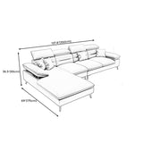 Faux Leather Contemporary L-Shape Sectional for Living Room and Apartment Clearhalo 'furn' 'furn_sectionals' 'Furniture' 'furniture_sectionals' 'kitchen' 'kitchen_sectionals' 'Living Room Furniture' 'Sectionals' 4821841