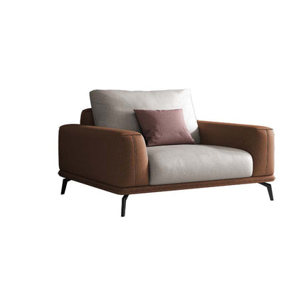 Stain-Resistant Faux Leather Square Arm Sofa/Sectional for Living Room 39"L x 37"W x 33"H Orange White Clearhalo 'furn' 'furn_sectionals' 'Furniture' 'furniture_sectionals' 'kitchen' 'kitchen_sectionals' 'Living Room Furniture' 'Sectionals' 4821869