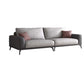 Stain-Resistant Faux Leather Square Arm Sofa/Sectional for Living Room 77"L x 37"W x 33.5"H Dark Grey Light Grey Clearhalo 'furn' 'furn_sectionals' 'Furniture' 'furniture_sectionals' 'kitchen' 'kitchen_sectionals' 'Living Room Furniture' 'Sectionals' 4821870