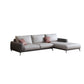 Stain-Resistant Faux Leather Square Arm Sofa/Sectional for Living Room 98"L x 69"W x 33.5"H Dark Grey Light Grey Sponge Clearhalo 'furn' 'furn_sectionals' 'Furniture' 'furniture_sectionals' 'kitchen' 'kitchen_sectionals' 'Living Room Furniture' 'Sectionals' 4821874
