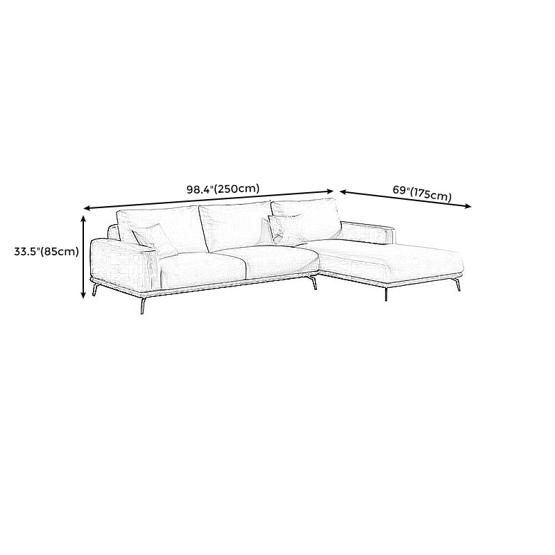 Stain-Resistant Faux Leather Square Arm Sofa/Sectional for Living Room Clearhalo 'furn' 'furn_sectionals' 'Furniture' 'furniture_sectionals' 'kitchen' 'kitchen_sectionals' 'Living Room Furniture' 'Sectionals' 4821889