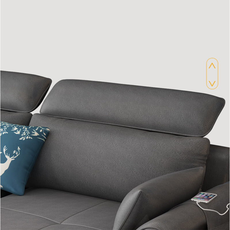 Fabric Pillow Top Arm Sectional 35.43"High High Back Sofa with Storage Clearhalo 'furn' 'furn_sectionals' 'Furniture' 'furniture_sectionals' 'kitchen' 'kitchen_sectionals' 'Living Room Furniture' 'Sectionals' 4821899