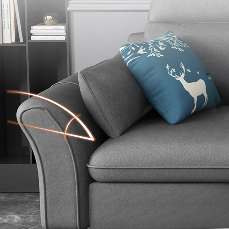 Fabric Pillow Top Arm Sectional 35.43"High High Back Sofa with Storage Clearhalo 'furn' 'furn_sectionals' 'Furniture' 'furniture_sectionals' 'kitchen' 'kitchen_sectionals' 'Living Room Furniture' 'Sectionals' 4821901