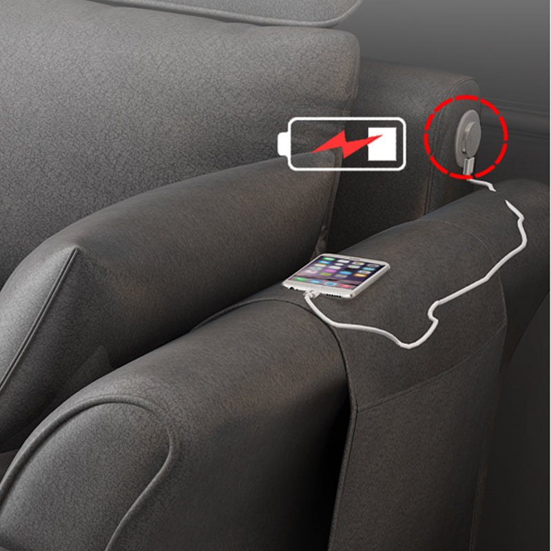 Fabric Pillow Top Arm Sectional 35.43"High High Back Sofa with Storage Clearhalo 'furn' 'furn_sectionals' 'Furniture' 'furniture_sectionals' 'kitchen' 'kitchen_sectionals' 'Living Room Furniture' 'Sectionals' 4821902