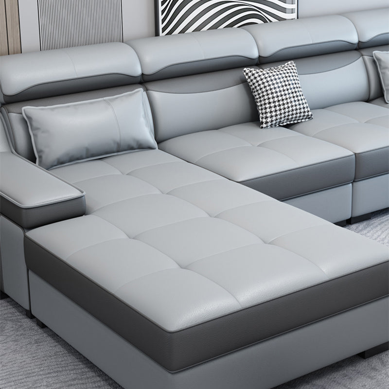 133.86"D x 70.87"W x 35.43"H Modern Removable Cushions Scooped Arm Sectionals with Storage Clearhalo 'furn' 'furn_sectionals' 'Furniture' 'furniture_sectionals' 'kitchen' 'kitchen_sectionals' 'Living Room Furniture' 'Sectionals' 4821932