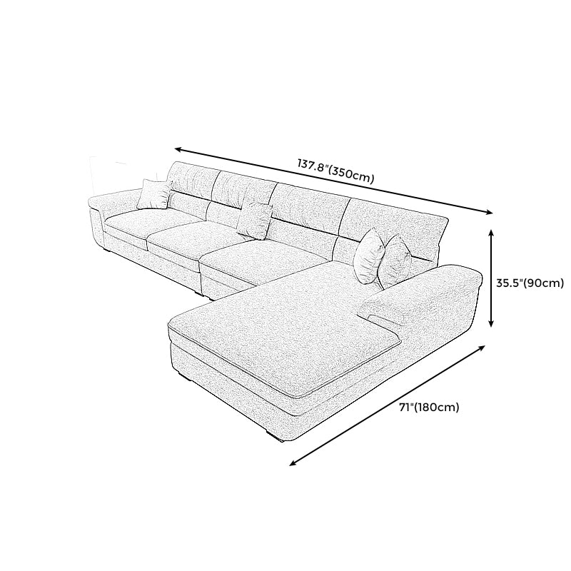 Contemporary Pillow Top Arm Sectional with Removable Cushions for Living Room Clearhalo 'furn' 'furn_sectionals' 'Furniture' 'furniture_sectionals' 'kitchen' 'kitchen_sectionals' 'Living Room Furniture' 'Sectionals' 4821945