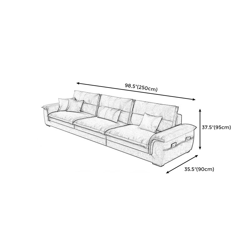 37.4"High Dark Gray Pillow Top Arm Sectional Cushion Back Sectional for Living Room Clearhalo 'Furniture' 'furniture_sectionals' 'kitchen' 'kitchen_sectionals' 'Living Room Furniture' 'Sectionals' 4821956