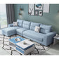 106.3"L x 57.09"W x 27.6"H 4-Seat Cushion Back Sectionals with Slipcover Light Blue Clearhalo 'furn' 'furn_sectionals' 'Furniture' 'furniture_sectionals' 'kitchen' 'kitchen_sectionals' 'Living Room Furniture' 'Sectionals' 4821960