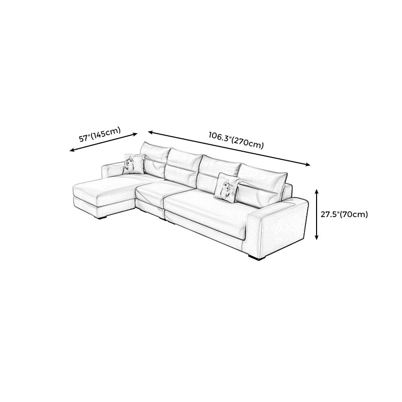 106.3"L x 57.09"W x 27.6"H 4-Seat Cushion Back Sectionals with Slipcover Clearhalo 'furn' 'furn_sectionals' 'Furniture' 'furniture_sectionals' 'kitchen' 'kitchen_sectionals' 'Living Room Furniture' 'Sectionals' 4821976