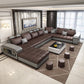 Removable Cushions Slipcovered Tufted Sectional Sofa Set with Storage Faux Leather Coffee Clearhalo 'Furniture' 'furniture_sectionals' 'kitchen' 'kitchen_sectionals' 'Living Room Furniture' 'Sectionals' 4821977