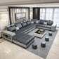 Removable Cushions Slipcovered Tufted Sectional Sofa Set with Storage Faux Leather Dark Gray Clearhalo 'Furniture' 'furniture_sectionals' 'kitchen' 'kitchen_sectionals' 'Living Room Furniture' 'Sectionals' 4821988