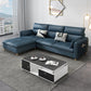 79.92"D x 56.3"W x 33.46"H 3-Seat Cushion Back Tufted Sectional with Storage Denim Blue Clearhalo 'furn' 'furn_sectionals' 'Furniture' 'furniture_sectionals' 'kitchen' 'kitchen_sectionals' 'Living Room Furniture' 'Sectionals' 4821999