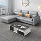79.92"D x 56.3"W x 33.46"H 3-Seat Cushion Back Tufted Sectional with Storage Silver Gray Clearhalo 'furn' 'furn_sectionals' 'Furniture' 'furniture_sectionals' 'kitchen' 'kitchen_sectionals' 'Living Room Furniture' 'Sectionals' 4822002