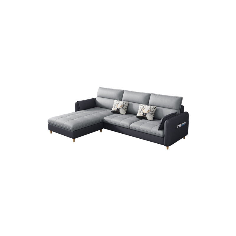 79.92"D x 56.3"W x 33.46"H 3-Seat Cushion Back Tufted Sectional with Storage Clearhalo 'furn' 'furn_sectionals' 'Furniture' 'furniture_sectionals' 'kitchen' 'kitchen_sectionals' 'Living Room Furniture' 'Sectionals' 4822004