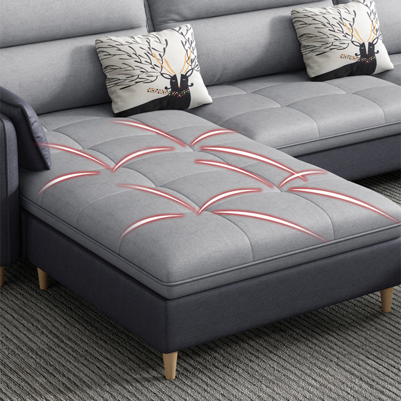 79.92"D x 56.3"W x 33.46"H 3-Seat Cushion Back Tufted Sectional with Storage Clearhalo 'furn' 'furn_sectionals' 'Furniture' 'furniture_sectionals' 'kitchen' 'kitchen_sectionals' 'Living Room Furniture' 'Sectionals' 4822007