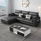 79.92"D x 56.3"W x 33.46"H 3-Seat Cushion Back Tufted Sectional with Storage Gloss Black Clearhalo 'furn' 'furn_sectionals' 'Furniture' 'furniture_sectionals' 'kitchen' 'kitchen_sectionals' 'Living Room Furniture' 'Sectionals' 4822015