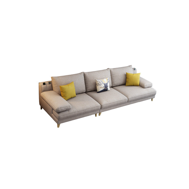 34.6"High Pillow Top Arm Sectional Contemporary Cushion Back for Living Room 100"L x 35"W x 35"H Linen Clearhalo 'furn' 'furn_sectionals' 'Furniture' 'furniture_sectionals' 'kitchen' 'kitchen_sectionals' 'Living Room Furniture' 'Sectionals' 4822024