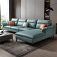 141.73" L x 70.86" W x 35.43" H Faux Leather Pillow Top Arm Sectional for Living Room Lake Blue Clearhalo 'furn' 'furn_sectionals' 'Furniture' 'furniture_sectionals' 'kitchen' 'kitchen_sectionals' 'Living Room Furniture' 'Sectionals' 4822038