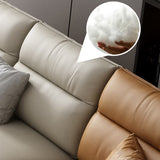 141.73" L x 70.86" W x 35.43" H Faux Leather Pillow Top Arm Sectional for Living Room Clearhalo 'furn' 'furn_sectionals' 'Furniture' 'furniture_sectionals' 'kitchen' 'kitchen_sectionals' 'Living Room Furniture' 'Sectionals' 4822049