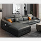 Modern Sloped Arms Sectionals 33.46"High Cushion Back Sectional Sofa with Storage, Grey Clearhalo 'furn' 'furn_sectionals' 'Furniture' 'furniture_sectionals' 'kitchen' 'kitchen_sectionals' 'Living Room Furniture' 'Sectionals' 4822070