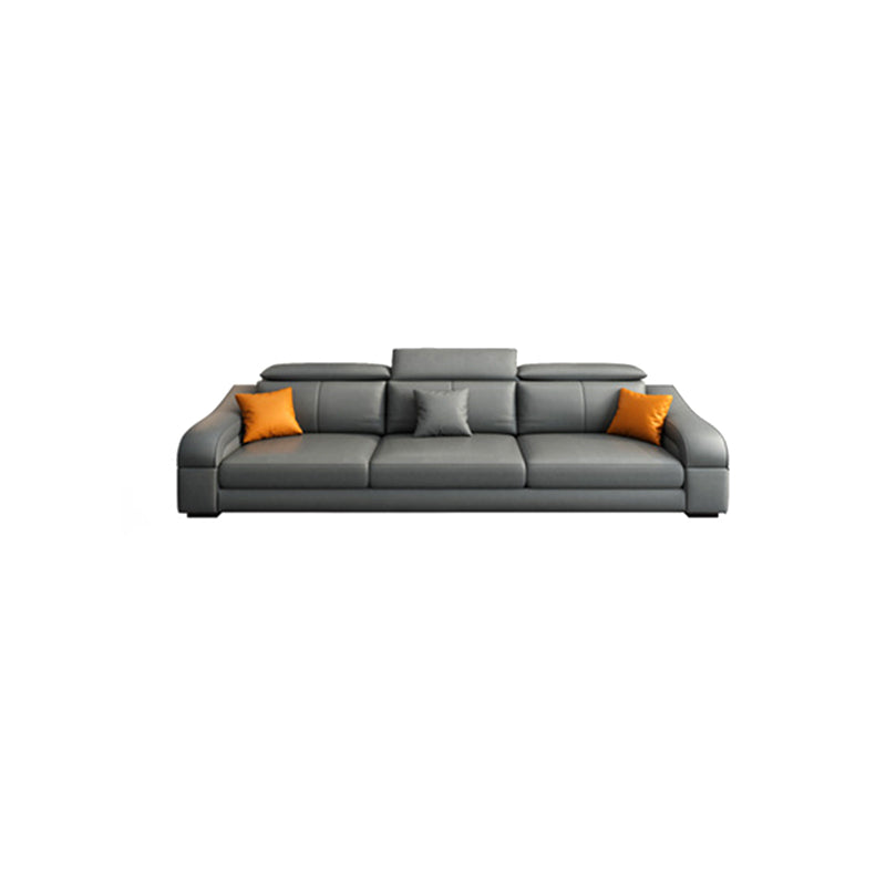 Modern Sloped Arms Sectionals 33.46"High Cushion Back Sectional Sofa with Storage, Grey 85"L x 35"W x 33.5"H Clearhalo 'furn' 'furn_sectionals' 'Furniture' 'furniture_sectionals' 'kitchen' 'kitchen_sectionals' 'Living Room Furniture' 'Sectionals' 4822071