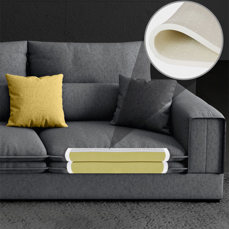 Dark Gray Contemporary Sectional with Recessed Arm and Pillowed Back Cushions Clearhalo 'furn' 'furn_sectionals' 'Furniture' 'furniture_sectionals' 'kitchen' 'kitchen_sectionals' 'Living Room Furniture' 'Sectionals' 4822091