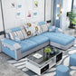 Slipcovered Tufted Pillowed Back Cushions Sectional Sofa with Storage Sky Blue Clearhalo 'furn' 'furn_sectionals' 'Furniture' 'furniture_sectionals' 'kitchen' 'kitchen_sectionals' 'Living Room Furniture' 'Sectionals' 4822103