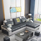 Slipcovered Pillowed Back Cushions Tufted Sectional Sofa Set with Storage Black Clearhalo 'Furniture' 'furniture_sectionals' 'kitchen' 'kitchen_sectionals' 'Living Room Furniture' 'Sectionals' 4822115
