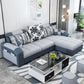 Slipcovered Pillowed Back Cushions Tufted Sectional Sofa Set with Storage Beige Clearhalo 'Furniture' 'furniture_sectionals' 'kitchen' 'kitchen_sectionals' 'Living Room Furniture' 'Sectionals' 4822120