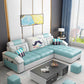 Slipcovered Pillowed Back Cushions Tufted Sectional Sofa Set with Storage Green Clearhalo 'Furniture' 'furniture_sectionals' 'kitchen' 'kitchen_sectionals' 'Living Room Furniture' 'Sectionals' 4822121