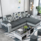 Slipcovered Pillowed Back Cushions Tufted Sectional Sofa Set with Storage Dark Gray Clearhalo 'Furniture' 'furniture_sectionals' 'kitchen' 'kitchen_sectionals' 'Living Room Furniture' 'Sectionals' 4822123