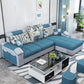 Slipcovered Pillowed Back Cushions Tufted Sectional Sofa Set with Storage Dark Blue Clearhalo 'Furniture' 'furniture_sectionals' 'kitchen' 'kitchen_sectionals' 'Living Room Furniture' 'Sectionals' 4822133