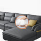 Contemporary Right Hand Facing Sectional with Pillowed Back Cushions for Four People Clearhalo 'furn' 'furn_sectionals' 'Furniture' 'furniture_sectionals' 'kitchen' 'kitchen_sectionals' 'Living Room Furniture' 'Sectionals' 4822139