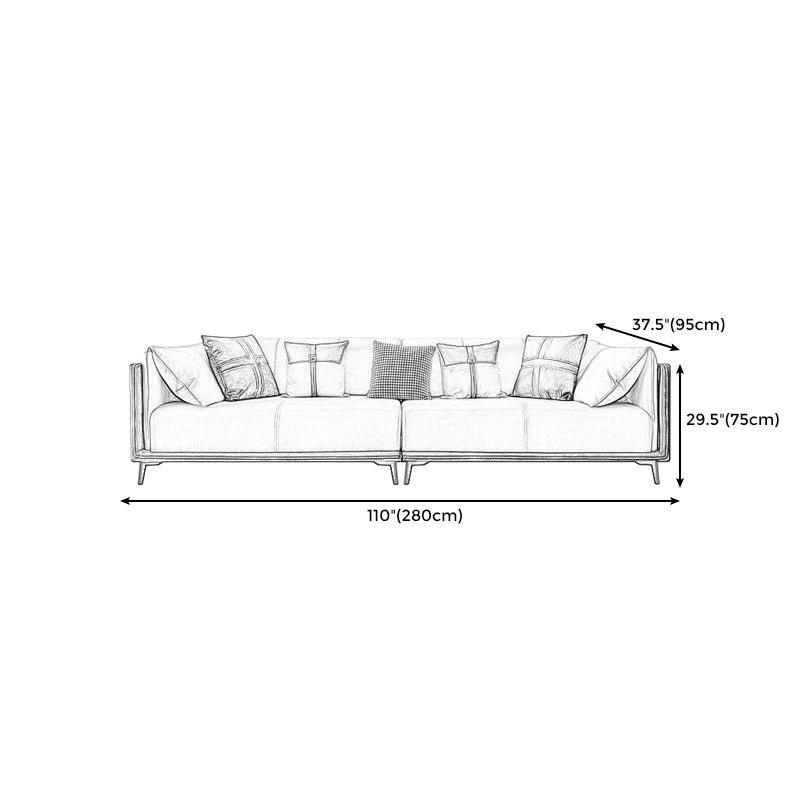 Stain-Resistant Faux Leather Sofa/Sectional with Pillowed Back Cushions for Living Room Clearhalo 'furn' 'furn_sectionals' 'Furniture' 'furniture_sectionals' 'kitchen' 'kitchen_sectionals' 'Living Room Furniture' 'Sectionals' 4822180