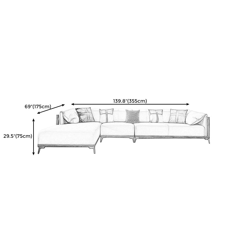 Stain-Resistant Faux Leather Sofa/Sectional with Pillowed Back Cushions for Living Room Clearhalo 'furn' 'furn_sectionals' 'Furniture' 'furniture_sectionals' 'kitchen' 'kitchen_sectionals' 'Living Room Furniture' 'Sectionals' 4822181