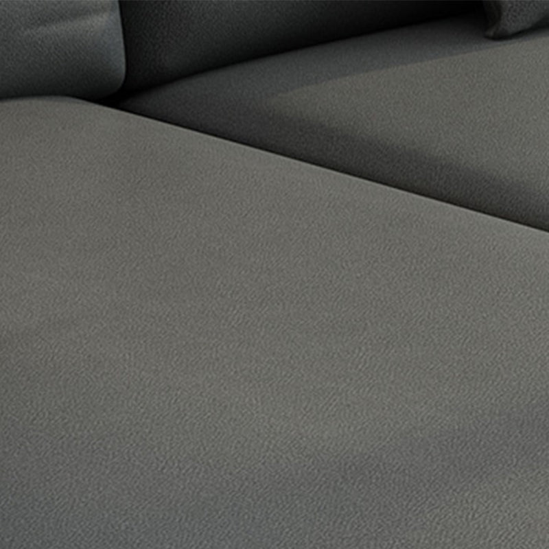 Modern Fabric Sectional Sofa 33.46"High Sloped Arms Sectionals with Storage, Grey Clearhalo 'furn' 'furn_sectionals' 'Furniture' 'furniture_sectionals' 'kitchen' 'kitchen_sectionals' 'Living Room Furniture' 'Sectionals' 4822194