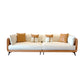 Contemporary Stain-Resistant Faux Leather Square Arm Sofa/Sectional for Living Room 94.5"L x 35"W x 31"H Orange White Clearhalo 'furn' 'furn_sectionals' 'Furniture' 'furniture_sectionals' 'Living Room Furniture' 'Sectionals' 4822219