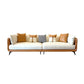 Contemporary Stain-Resistant Faux Leather Square Arm Sofa/Sectional for Living Room 31"H x 110"L x 35.5"W Orange White Clearhalo 'furn' 'furn_sectionals' 'Furniture' 'furniture_sectionals' 'Living Room Furniture' 'Sectionals' 4822221