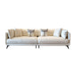 Contemporary Stain-Resistant Faux Leather Square Arm Sofa/Sectional for Living Room 94.5"L x 35"W x 31"H Off-White Clearhalo 'furn' 'furn_sectionals' 'Furniture' 'furniture_sectionals' 'Living Room Furniture' 'Sectionals' 4822226