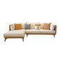 Contemporary Stain-Resistant Faux Leather Square Arm Sofa/Sectional for Living Room 114"L x 69"W x 31"H Orange White Clearhalo 'furn' 'furn_sectionals' 'Furniture' 'furniture_sectionals' 'Living Room Furniture' 'Sectionals' 4822235