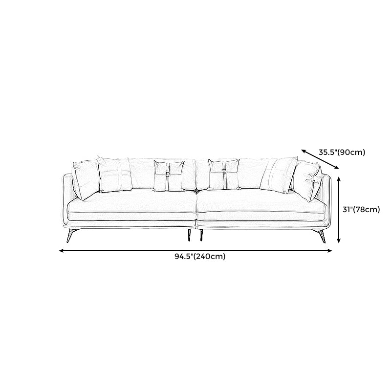 Contemporary Stain-Resistant Faux Leather Square Arm Sofa/Sectional for Living Room Clearhalo 'furn' 'furn_sectionals' 'Furniture' 'furniture_sectionals' 'Living Room Furniture' 'Sectionals' 4822240