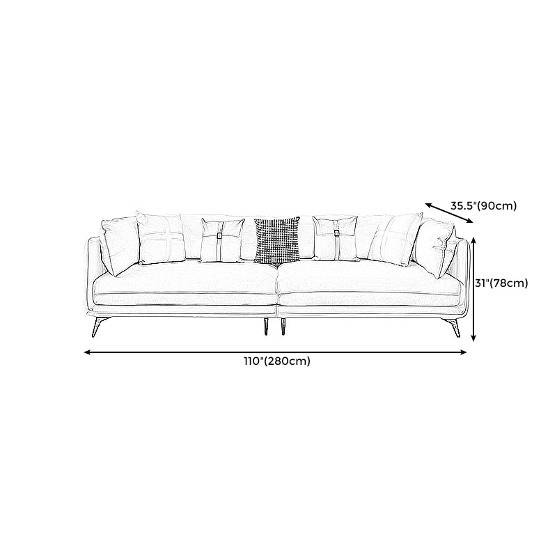 Contemporary Stain-Resistant Faux Leather Square Arm Sofa/Sectional for Living Room Clearhalo 'furn' 'furn_sectionals' 'Furniture' 'furniture_sectionals' 'Living Room Furniture' 'Sectionals' 4822241
