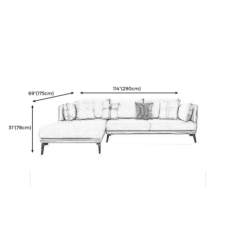 Contemporary Stain-Resistant Faux Leather Square Arm Sofa/Sectional for Living Room Clearhalo 'furn' 'furn_sectionals' 'Furniture' 'furniture_sectionals' 'Living Room Furniture' 'Sectionals' 4822242