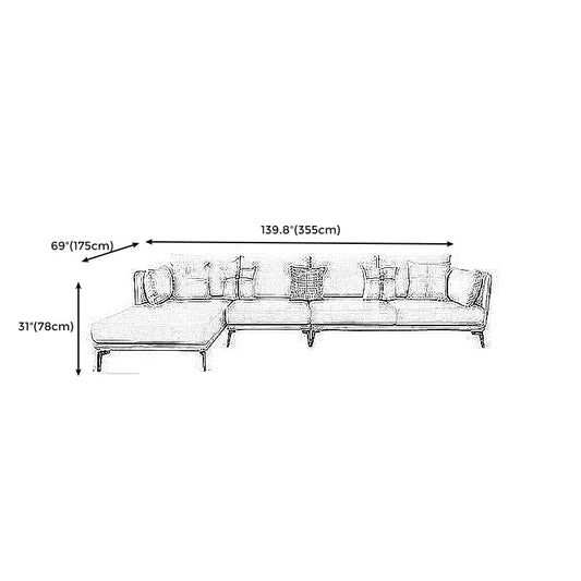 Contemporary Stain-Resistant Faux Leather Square Arm Sofa/Sectional for Living Room Clearhalo 'furn' 'furn_sectionals' 'Furniture' 'furniture_sectionals' 'Living Room Furniture' 'Sectionals' 4822243