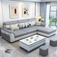 Flared Arms 3-seat Ottoman Included Sectionals Sofa with Storage Light Gray Clearhalo 'furn' 'furn_sectionals' 'Furniture' 'furniture_sectionals' 'kitchen' 'kitchen_sectionals' 'Living Room Furniture' 'Sectionals' 4822247