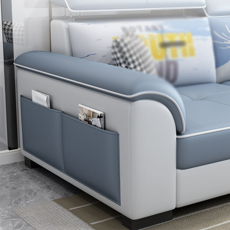 Flared Arms 3-seat Ottoman Included Sectionals Sofa with Storage Clearhalo 'furn' 'furn_sectionals' 'Furniture' 'furniture_sectionals' 'kitchen' 'kitchen_sectionals' 'Living Room Furniture' 'Sectionals' 4822259