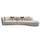 Stain-Resistant Modern Faux Leather Sofa/Sectional Pillowed Back Cushions 130"L x 57"W x 28"H Smoke Gray Clearhalo 'furn' 'furn_sectionals' 'Furniture' 'furniture_sectionals' 'kitchen' 'kitchen_sectionals' 'Living Room Furniture' 'Sectionals' 4822272