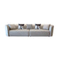 Stain-Resistant Modern Faux Leather Sofa/Sectional Pillowed Back Cushions 118"L x 37"W x 28"H Smoke Gray Clearhalo 'furn' 'furn_sectionals' 'Furniture' 'furniture_sectionals' 'kitchen' 'kitchen_sectionals' 'Living Room Furniture' 'Sectionals' 4822280
